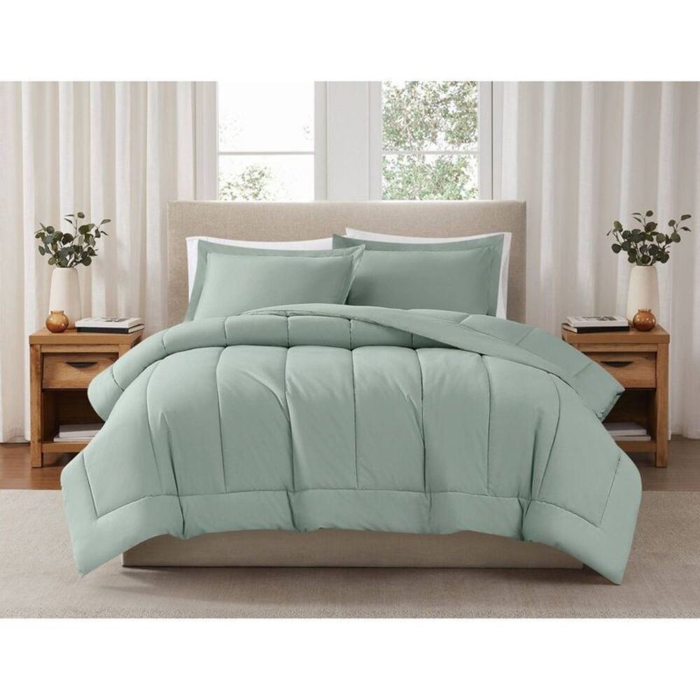Brooklyn Loom -  Full/Queen Solid Percale Comforter S Green